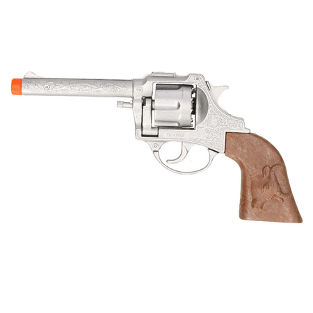 Cowboy speelgoed revolver/pistool - metaal - 12 schots plaffertjes - 288 shots