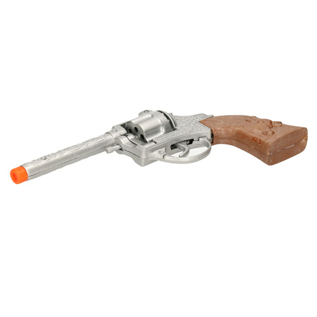 Cowboy speelgoed revolver/pistool metaal 12 schots plaffertjes