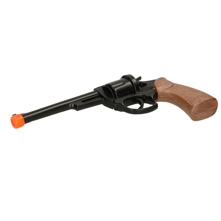 Cowboy speelgoed revolver/pistool metaal 8 schots met plaffertjes