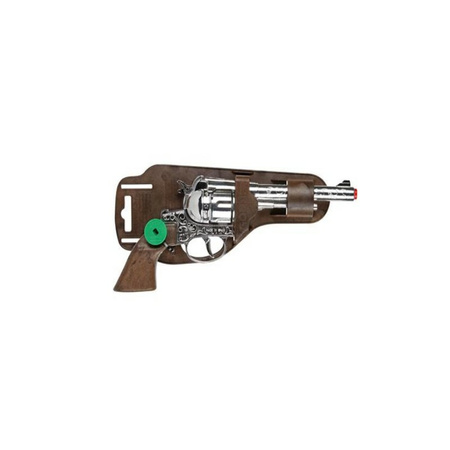 Cowboy verkleed speelgoed revolver/pistool metaal 12 schots plaffertjes