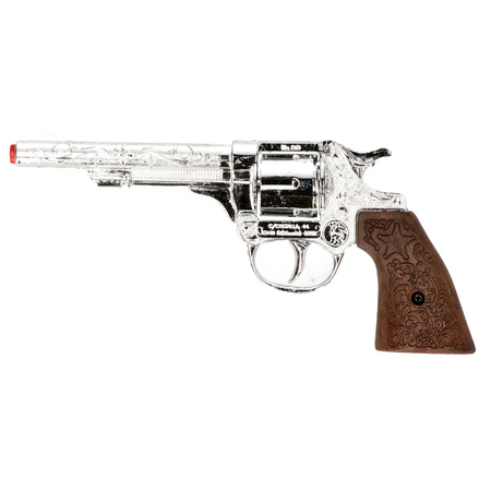 Cowboy verkleed speelgoed revolver/pistool metaal 8 schots plaffertjes