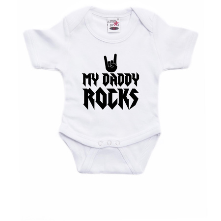 Daddy rocks romper white baby boy/girl