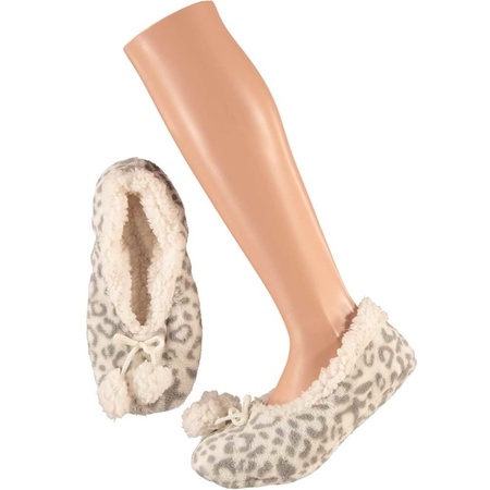 Flattie ladies slippers leopard grey size 37-39