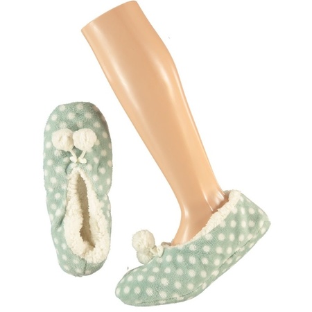 Flattie ladies slippers dots mint green size 40-42