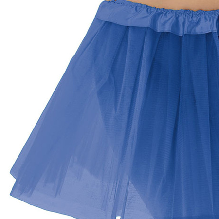 Dames verkleed rokje/tutu  - tule stof met elastiek - blauw - one size