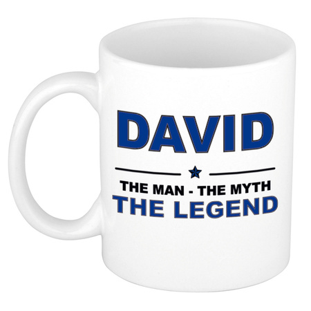 David The man, The myth the legend cadeau koffie mok / thee beker 300 ml