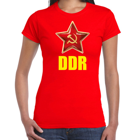 DDR / Duitsland verkleed t-shirt rood voor dames
