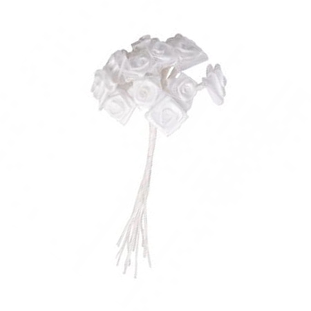 Decorative DIY flowers silk - bunch of 12 - white