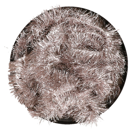 Decoris kerstslinger - lichtroze - 270 x  7 cm - Guirlande folie lametta - kerstboomversiering