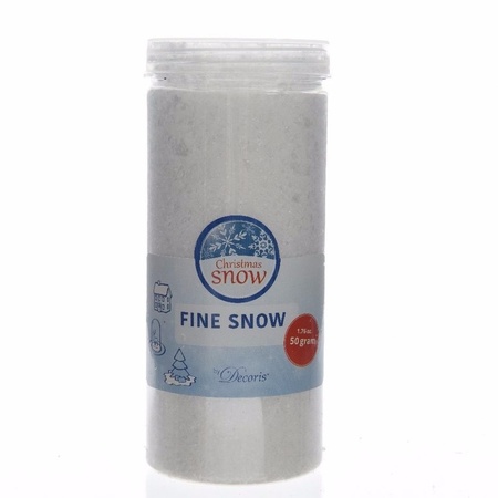 Decoris kunstsneeuw - 50 gram - fijn sneeuw - potje D6,5 x H14,5 cm