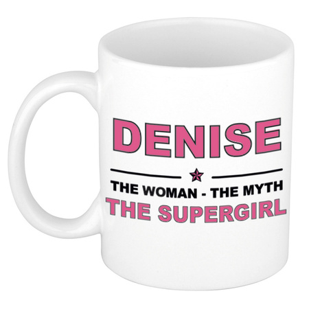 Denise The woman, The myth the supergirl cadeau koffie mok / thee beker 300 ml