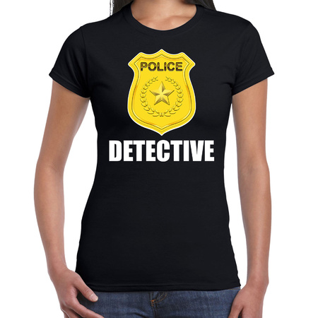 Detective police / politie embleem t-shirt zwart voor dames
