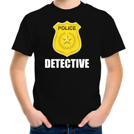 Detective police / politie embleem t-shirt zwart voor kinderen