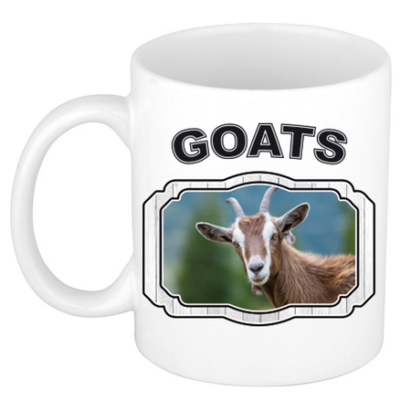 Dieren geit beker - goats/ geiten mok wit 300 ml  