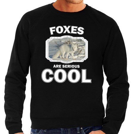 Dieren poolvos sweater zwart heren - foxes are cool trui