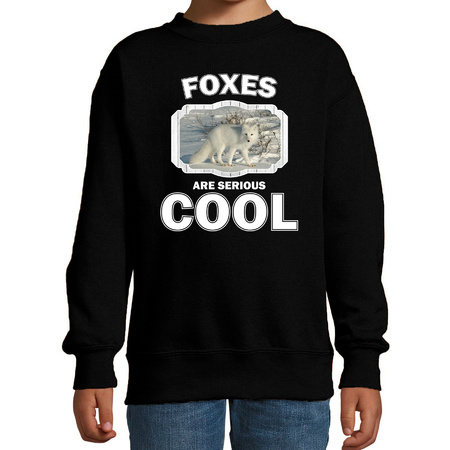 Dieren poolvos sweater zwart kinderen - foxes are cool trui jongens en meisjes