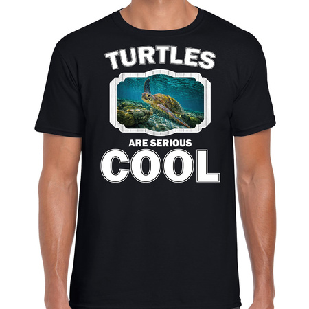 Dieren zee schildpad t-shirt zwart heren - turtles are cool shirt
