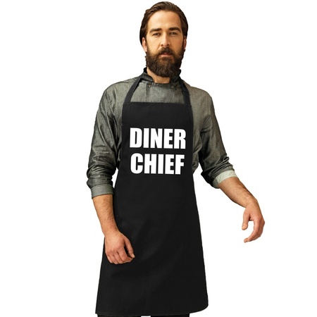 Diner chief apron black men