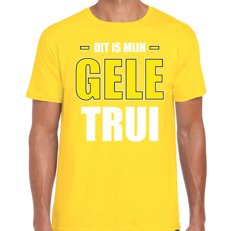 Dit is mijn gele trui fun tekst t-shirt geel voor heren