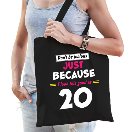 Dont be jealous just because i look this good at 20 present bag black for women