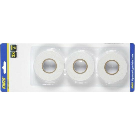 Double sided mounting tape - white - set 3x rolls of 2 meters - width 200 cm