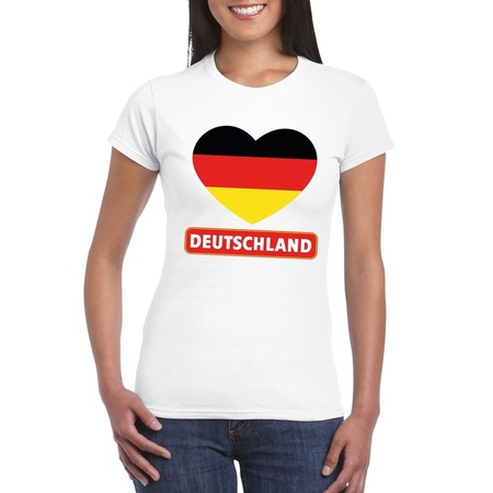 Duitsland hart vlag t-shirt wit dames