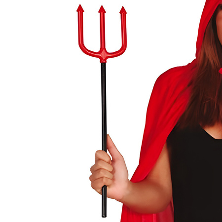 Duivel/Satan verkleed drietand - zwart/rood - 51 cm