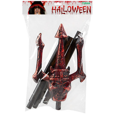 Duivel Trident/drietand vork - 108 cm - rood - plastic - verkleed accessoires