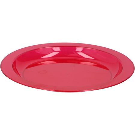 Red plastic plates 20 cm
