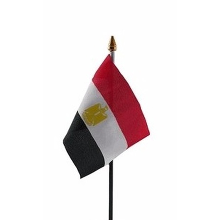 4x stuks Egypte tafelvlaggetjes 10 x 15 cm met standaard
