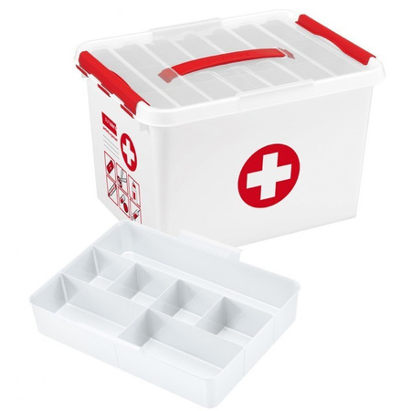 First aid equipment storage box 22 liter with compartments