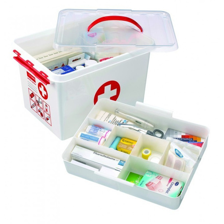 First aid equipment storage box 22 liter with compartments
