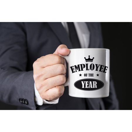 Employee of the year collega cadeau mok / beker wit