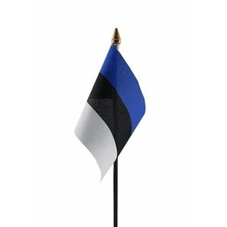 Estonia mini flag on pole 10 x 15 cm