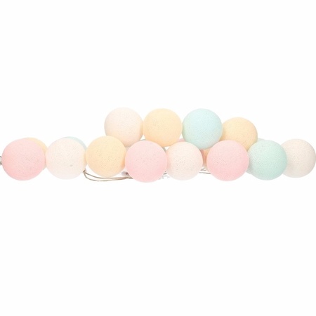 Party lights pastel colors cotton balls 378 cm
