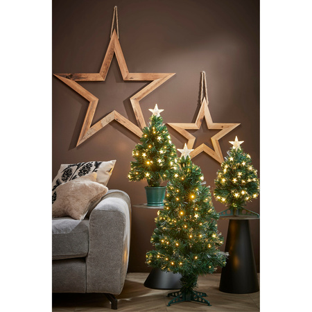 Fiber Optic kerstboom/kunstboom - met sterren verlichting - 60 cm