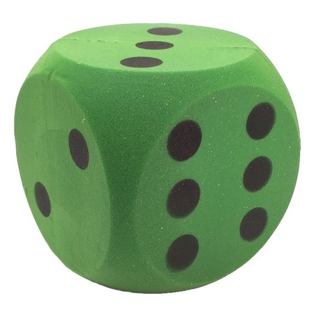 Foam dice green 16 x 16 cm