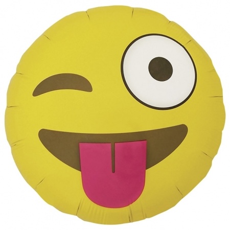 Folie ballon knipoog emoticon 46 cm