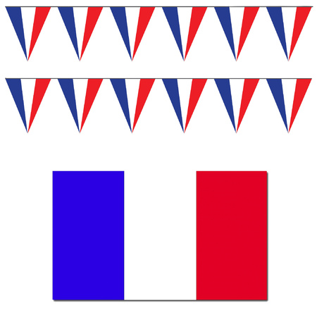 Frankrijk vlaggen versiering set binnen/buiten 3-delig