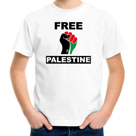 Free Palestine t-shirt white children