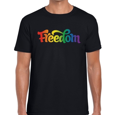 Freedom gaypride shirt zwart voor heren