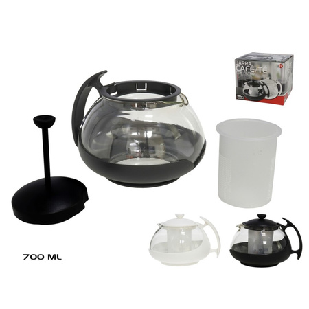 French press koffie maker/cafetiere glas wit 700 ml