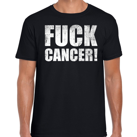 Fuck cancer - weg met kanker t-shirt zwart voor heren
