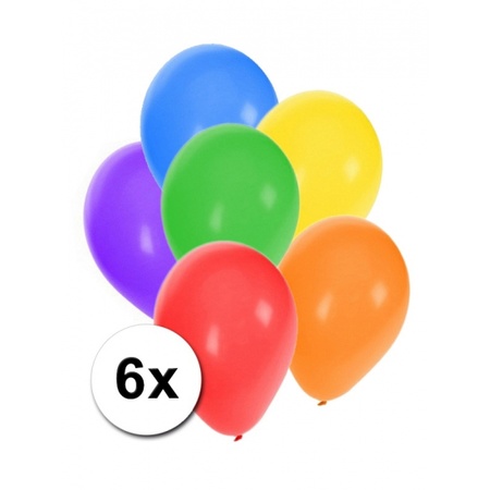 Gekleurde ballonnen 6 stuks