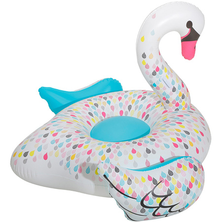Coloured swan inflatable swim air bed 115 x 138 x 98 cm kids toy