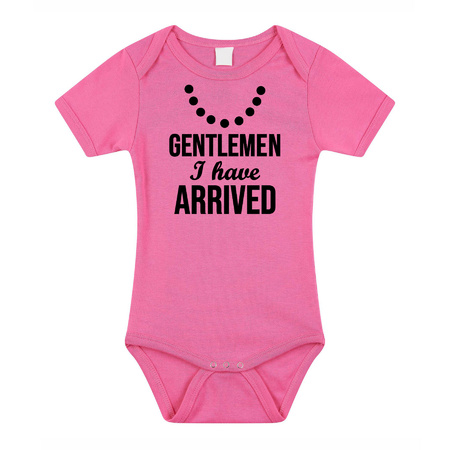 Gentlemen I have arrived cadeau baby rompertje roze meisjes
