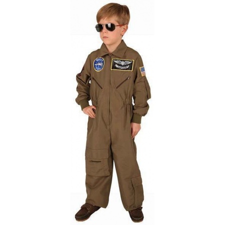 Fighter pilote costume brown for children
