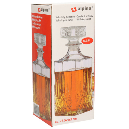 Glazen whisky/water karaf 800 ml/9 x 23,5 cm kristal