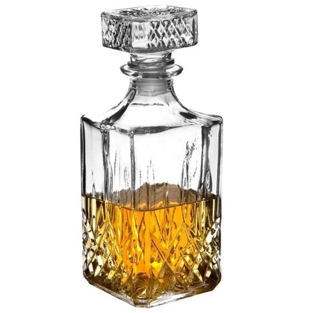 Whisky karaf Noblesse 1 liter met 6x Luxe Duralex whiskyglazen 310 ml
