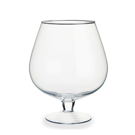 Glass wine glass/decoration vase 19 x 23 cm